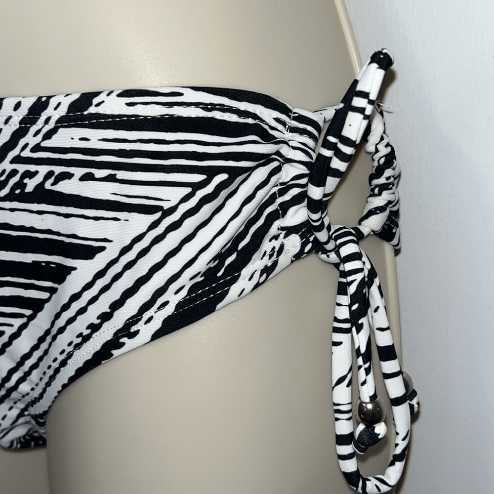 INGEAR Zebra Stripe Black & White Halter String Bikini Set Women’s Large L - Picture 2 of 10